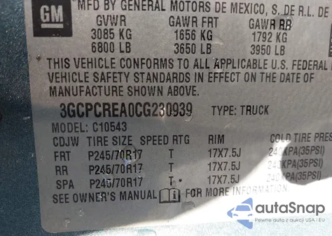 2012 Chevrolet Silverado 1500 Ls из США, поврежденный, VIN 3GCPCREA0CG230939